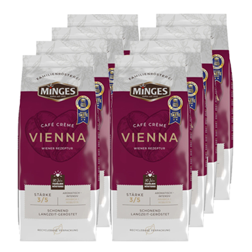 Minges - Café Crème Vienna Bonen - 8x 1kg Top Merken Winkel